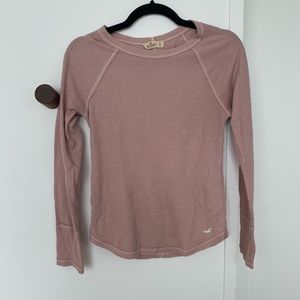 Hollister Pink Waffle Knit Long Sleeve